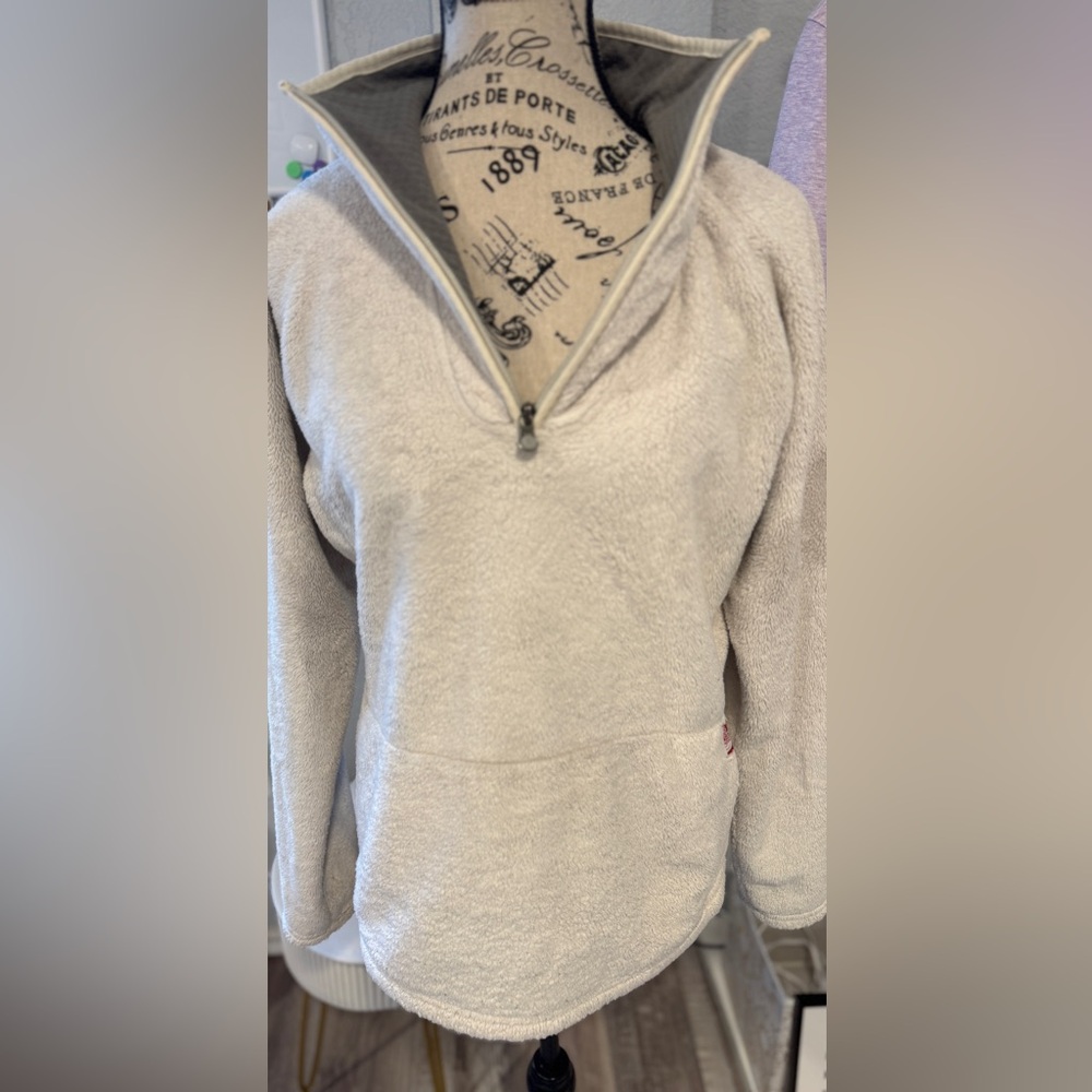 The North Face Women’s Fleece Pullover 1/4 Zip Cream Beige Size L - Picture 12 of 14